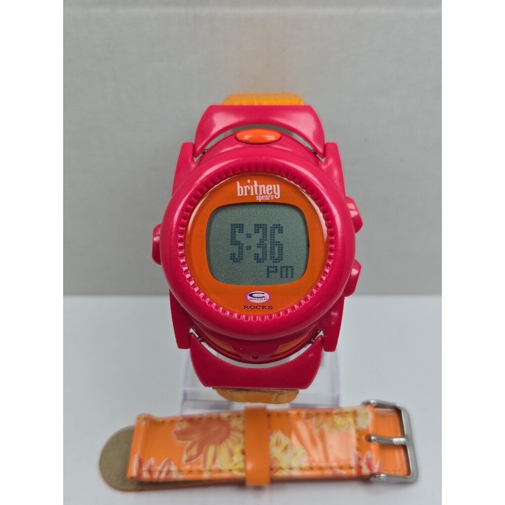 Britney Spears Watch Rocks 2000 Trendmasters Y2K Pink New Battery LCD *READ
